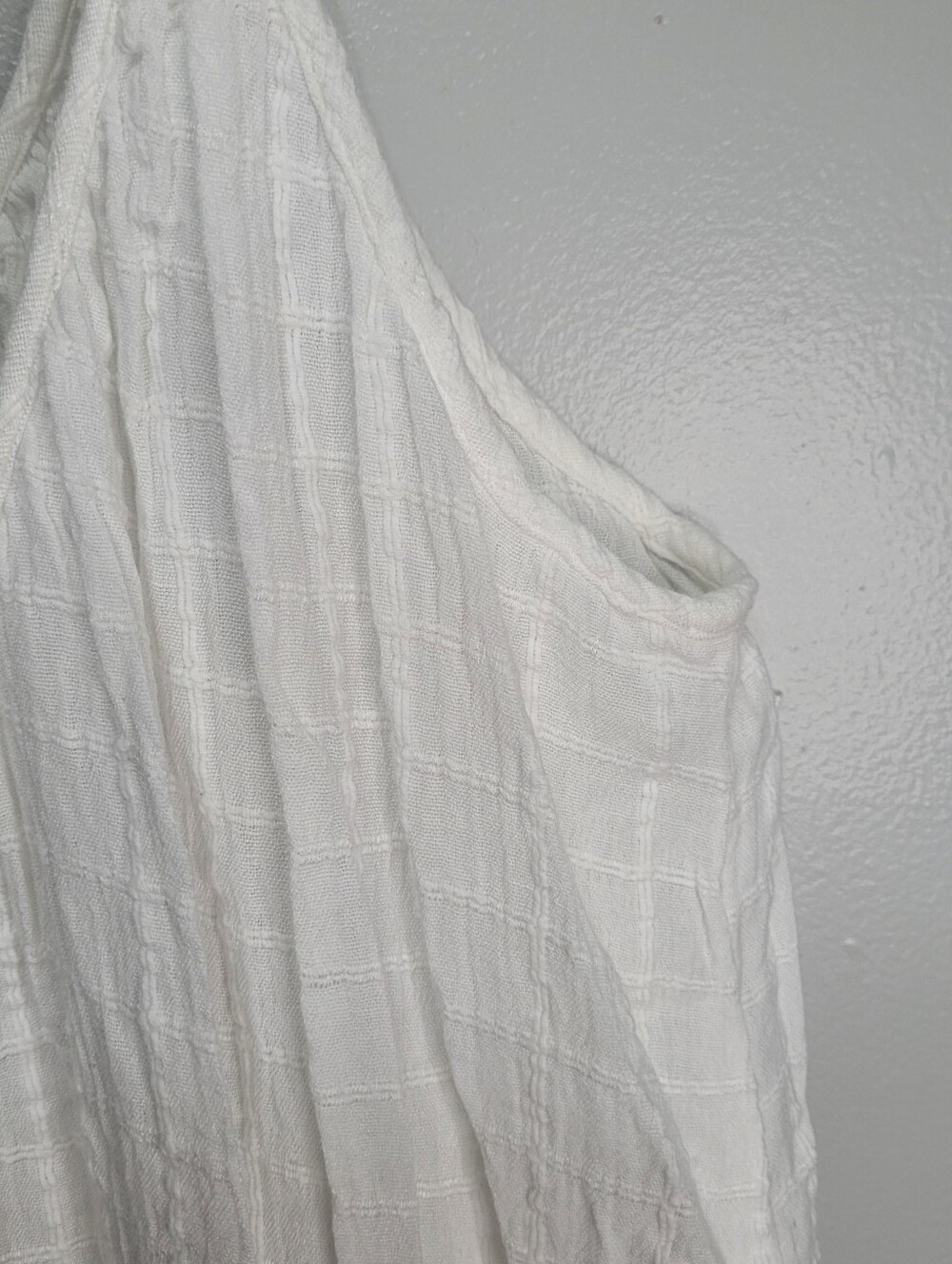 Aerie White Linen Blend Romper XL Tassel Tie Swim Coverup Cottagecore Beachy - Picture 12 of 13